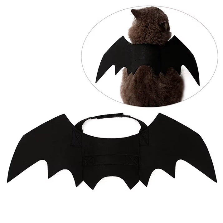Creative Halloween Cute Pet Clothes Black Bat Wings Harness Costume Halloween Cosplay Cat Dog Halloween Party for Pet Supplies