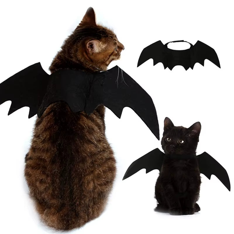 Creative Halloween Cute Pet Clothes Black Bat Wings Harness Costume Halloween Cosplay Cat Dog Halloween Party for Pet Supplies